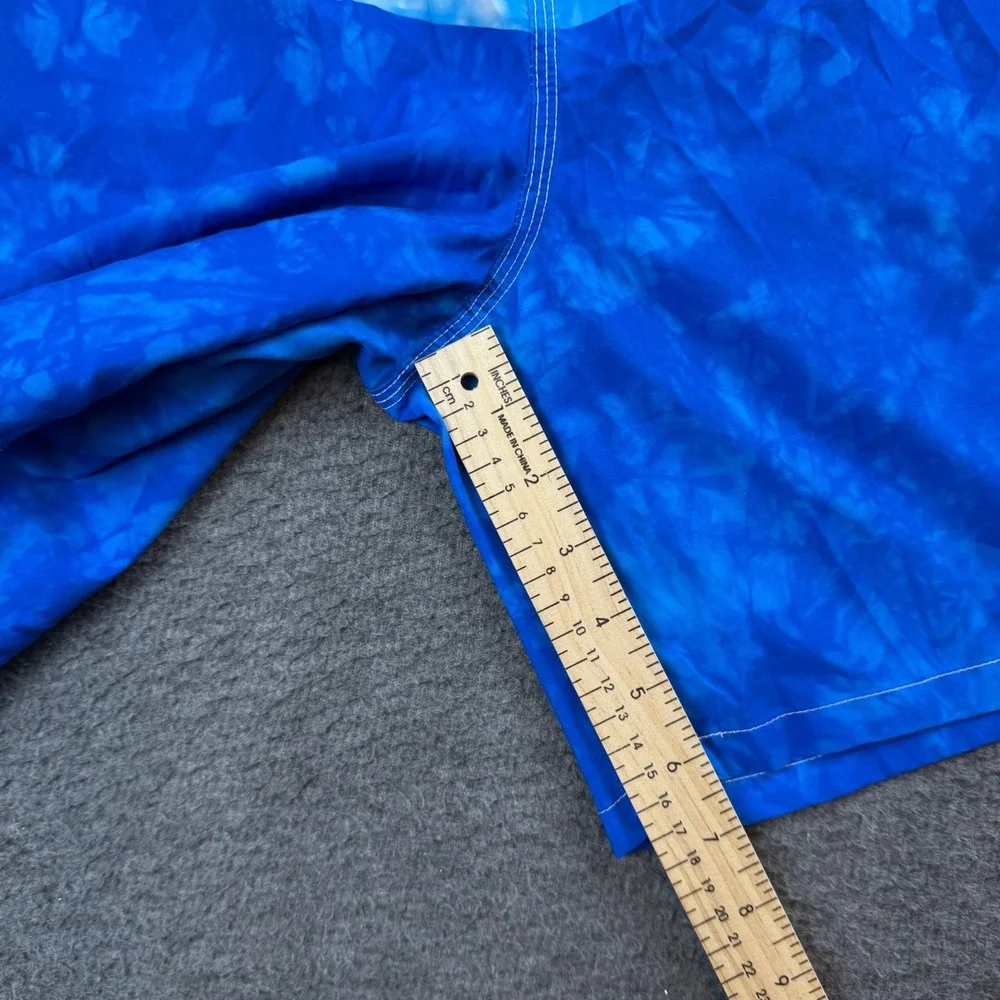 Big Wave Fun Club Swim Trunks Men's 4XL Blue Tie Dye Colorblock Board Shorts